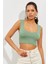 Kadın Mint Triko Crop Atlet YV118 2