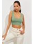 Kadın Mint Triko Crop Atlet YV118 3