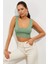 Kadın Mint Triko Crop Atlet YV118 4