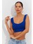 Kadın Saks Triko Crop Atlet YV118 3