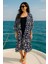 Krep Viskon Rahat Kesim Oversize Kadın Uzun Kimono Kaftan 1
