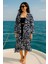 Krep Viskon Rahat Kesim Oversize Kadın Uzun Kimono Kaftan 3