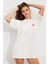 Kadın Beyaz Oversize Pijama T-Shirt TPG14 3
