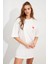 Kadın Beyaz Oversize Pijama T-Shirt TPG14 5