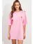 Kadın Pembe Oversize Pijama T-Shirt TPG14 2