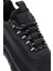 Zero Erkek Siyah Kalın Tabanlı Bağcıklı Kumaş Sneaker 25WFD69106F 9