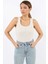 Kadın Cotton Premium Doku Krem Pamuklu Basic Fitilli Atlet 2
