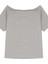 Gri Kadın Düşük Omuz Kayık Yaka Oversize T-Shirt 4