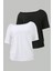 Siyah Beyaz 2li Paket Kadın Düşük Omuz Kayık Yaka Oversize T-Shirt 1
