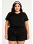 Siyah Büyük Beden Kadın Deniz Şortu Büyük Beden Şort (2xl-7xl) 1
