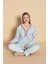 Kadın Homewear Bambu Pijama Takımı Uzunkol Üç Düğmeli Yaka Güpür Detaylı 1