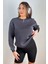 Kadın Cozy Içi Polarlı Füme Basic Bisiklet Yaka Pamuklu Kalın Örme Sweatshirt 6