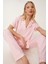 Desenli Esnek Yumuşak Dokulu Pijama Takımı LFP0004 Pembe 1