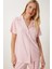 Desenli Esnek Yumuşak Dokulu Pijama Takımı LFP0004 Pembe 3