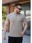 Erkek Hakim Yakalı Kısa Kollu Pamuklu T-Shirt 1