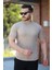 Erkek Bisiklet Yaka Örgü Desenli Kısa Örme Triko Kısa Kollu T-Shirt 1
