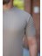 Erkek Bisiklet Yaka Örgü Desenli Kısa Örme Triko Kısa Kollu T-Shirt 3