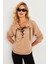 Kadın Camel Kuşgözlü Sweatshirt TF04 2