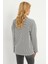 Kadın Gri Çizgili Cepli Sweatshirt TF01 5