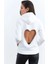 Kadın Beyaz Sırt Dekolteli Taşlı Sweatshirt BTH15 2