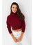 Kadın Bordo Balıkçı Crop Sweatshirt DY1469 2