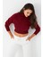 Kadın Bordo Balıkçı Crop Sweatshirt DY1469 4