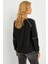 Kadın Antrasit Kayık Yaka Ters Dikişli Sweatshirt TF10 4
