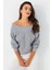 Kadın Gri Kısa Sweatshirt TF16 3