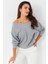 Kadın Gri Kısa Sweatshirt TF16 4