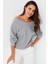 Kadın Gri Kısa Sweatshirt TF16 5