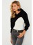 Kadın Siyah Kapüşonlu Crop Sweatshirt TF03 1