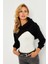 Kadın Siyah Kapüşonlu Crop Sweatshirt TF03 3
