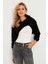 Kadın Siyah Kapüşonlu Crop Sweatshirt TF03 4