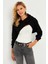Kadın Siyah Kapüşonlu Crop Sweatshirt TF03 5