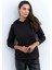 Kadın Siyah Sırt Dekolteli Taşlı Sweatshirt BTH15 4