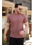 Erkek Ince Çizgi Dokulu Kısa Kollu T-Shirt 1
