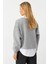 Kadın Gri Gömlek Detaylı Sweatshirt MAYD21 2