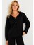 Kadın Siyah Kuşgözlü Sweatshirt TF04 2