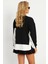 Kadın Siyah-Ekru İncili Sweatshirt RLO01 4