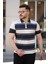 Erkek Yakalı Fermuarlı Çift Renk Kısa Kollu T-Shirt 1