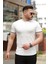 Erkek Bisiklet Yaka Çizgi Desenli Ribanalı Kısa Kollu Tshirt 1