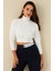 Kadın Ekru Balıkçı Crop Sweatshirt DY1469 3