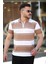 Erkek Yakalı Fermuarlı Çift Renk Kısa Kollu T-Shirt 1