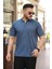 Erkek Yakalı Mini Jakarlı Kısa Kollu T-Shirt 1