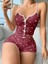 Pamuklu Kahverengi Üstüne Beyaz Kalp Desen Fitilli Askılı Şortlu Pijama Takımı 1