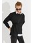 Kadın Siyah Bağlamalı Sweatshirt Yİ2493 5