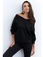 Kadın Siyah Kısa Sweatshirt TF16 3