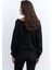 Kadın Siyah Kısa Sweatshirt TF16 5