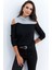 Kadın Siyah-Gri Omuzları Açık Sweatshirt TF15 1