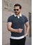 Erkek Kısa Kollu Çizgi Desenli Örme Kumaş Tshirt 2